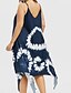 cheap Plus Size Dresses-Women&#039;s A Line Dress Knee Length Dress Purple Green Navy Blue Sleeveless Floral Summer V Neck Casual 2021 L XL XXL 3XL 4XL 5XL