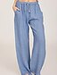 cheap Pants-Women&#039;s Basic Lightweight Linen / Cotton Blend Loose Chinos Pants Solid Colored Blue Black Navy Blue Gray