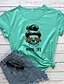 economico T-shirts-Per donna maglietta Pop art Testo Stampe astratte Con stampe Rotonda Essenziale Top 100% cotone Bianco Viola Giallo / Teschi