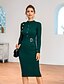 cheap Elegant Dresses-Women&#039;s Sweater Jumper Dress Knee Length Dress Black Wine Green Royal Blue Beige Long Sleeve Fall Winter Round Neck Work Hot Cotton 2021 One-Size