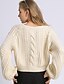 preiswerte Sweaters &amp; Cardigans-Damen Solide Zur Seite fahren Langarm Pullover Strickjacken Rundhalsausschnitt Herbst Beige