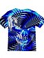 baratos Camisetas Para Meninos-Infantil Para Meninos Camisa Camiseta Manga Curta Geométrica Estampado Azul Crianças Blusas Verão Básico Férias