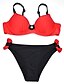 cheap Tankini-Women&#039;s Swimwear Bikini Tankini Normal Swimsuit Push Up Print Color Block Pink Red Fuchsia Green Triangle Strap Bathing Suits Tankini Sets