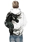 billige Hettegensere og gensere til gutter-Barn Baby Gutt Hettegenser og sweatshirt Langermet Hest Fantastiske dyr Batikkfarget 3D Dyr Trykt mønster Hvit Barn Topper Aktiv Grunnleggende Jul