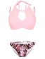 baratos Bikini-Mulheres Roupa de Banho Biquíni roupa de banho Vazado Com Transparência Geométrica Rosa Rosa empoeirada Verde Verde Claro Roupa de Banho Nadador Fatos de banho / Com Bojo