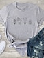 billige T-shirts-Dame T-shirt Grafisk Tekst Grafiske tryk Trykt mønster Rund hals Basale Toppe 100 % bomuld Sort Gul Rosa