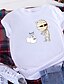 abordables T-shirts-T-shirt Femme Quotidien Fin de semaine Abstrait Manches Courtes Imprimé Col Rond basique Blanche Noir Jaune Hauts Standard 100% Coton