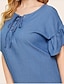 cheap Plus Size Dresses-Women&#039;s A Line Dress Midi Dress Blue Short Sleeve Solid Color Summer Round Neck Casual 2021 XL XXL 3XL 4XL / Plus Size