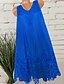 cheap Casual Dresses-Women&#039;s A Line Dress Knee Length Dress White Blue Wine Brown Sleeveless Lace Summer Round Neck Hot Casual Boho 2021 S M L XL XXL 3XL 4XL 5XL / Plus Size