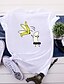 cheap T-Shirts-Women&#039;s T shirt Fruit Print Round Neck Basic Tops 100% Cotton White Black Yellow