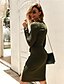 abordables Robe élégante-Femme Robe Pull Robe Longueur Genou Jaune Vin Vert Véronèse Beige Manches Longues Automne Hiver Col en V Simple Coton 2021 S M L XL