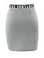 cheap Skirts-Daily Women&#039;s Basic Skirts Split Solid Colored Gray