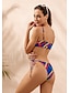 cheap Tankini-Women&#039;s Sexy Tankini Swimsuit Lace up Print Striped Swimwear Bathing Suits Blue / Padded Bras