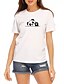 abordables T-shirts-Mujer Camiseta Gato Estampados Estampado Escote Redondo Tops 100% Algodón Básico Top básico Blanco Marrón claro Color Camello