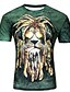 cheap Tank Tops-Men&#039;s T shirt Tee Graphic Animal Round Neck Plus Size Casual Daily Short Sleeve Print Slim Tops Purple Light Green Army Green / Summer