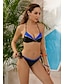 baratos Bikini-Mulheres Roupa de Banho Tankini Normal roupa de banho Bloco de cor Azul Triângulo Amarrado No Pescoço Fatos de banho