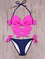 cheap Bikini-Women&#039;s Bikini Swimsuit Criss Cross Push Up Yellow Blushing Pink Fuchsia Swimwear Bathing Suits / Padded Bras