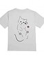 abordables Camisetas y blusas para niñas-Niños Chica Camiseta Manga Corta Gato Animal Estampado Blanco Niños Tops Básico Vacaciones Estilo lindo