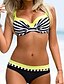 cheap Tankini-Women&#039;s Swimwear Bikini EU / US Size Swimsuit Push Up Striped Floral Stripe Yellow Light Green Pink Blue Orange Bathing Suits St. Patrick&#039;s Day