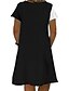 cheap Casual Dresses-Women&#039;s Shift Dress Knee Length Dress White Short Sleeve Black &amp; White Geometric Print Summer V Neck Hot Casual 2021 M L XL XXL 3XL