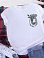 economico T-shirts-Per donna maglietta Animali Con stampe Rotonda Essenziale Top 100% cotone Bianco Nero Giallo
