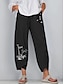 abordables Pants-Femme basique Chino Pantalon Plantes Taille médiale Séchage rapide Poids Léger Ample Bleu Noir Gris S M L XL XXL
