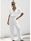abordables Jumpsuits &amp; Rompers-Combinaison-pantalon Femme Couleur Pleine Blanche Noir Rose Claire S M L XL