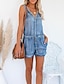 abordables Jumpsuits &amp; Rompers-Mujer Azul claro Mono Un Color Bloques