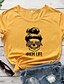 cheap T-Shirts-Women&#039;s T shirt Graphic Text Graphic Prints Print Round Neck Basic Tops 100% Cotton White Purple Yellow / Skull