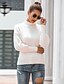 billige Sweaters &amp; Cardigans-Dame bluse Ensfarvet Langærmet Sweater Cardigans Vinter Rullekrave Gul Hvid Rød