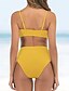 abordables Bikini-Mujer Tankini Traje de baño Amarillo Negro Rojo Bañadores Venda Trajes de baño
