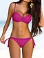 cheap Bikini-Women&#039;s Bikini Tankini Swimsuit Print Color Block Yellow Fuchsia Orange Plus Size Swimwear Halter Bathing Suits