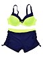 cheap Bikini-Women&#039;s Swimwear Tankini Swimsuit Lace up Push Up Bow Color Block Pink Black Orange Yellow Swimwear Halter Bathing Suits / Padded Bras