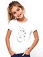 billige T-shirts &amp; Bluser til Piger-Børn Pige T-shirt Kortærmet Kat Dyr Trykt mønster Hvid Børn Toppe Basale Ferie Sød Stil