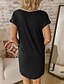 cheap Mini Dresses-Women&#039;s T Shirt Dress Tee Dress Short Mini Dress Black Blue Gray Short Sleeve Solid Color Summer V Neck Hot Casual 2021 S M L XL XXL
