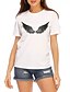 abordables T-shirts-Mujer Camiseta Estampados Escote Redondo Tops 100% Algodón Blanco
