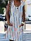 cheap Casual Dresses-Women&#039;s Knee Length Dress A Line Dress Blue Orange White Short Sleeve Pocket Print Geometric Round Neck Summer Hot Casual S M L XL XXL 3XL 4XL