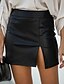 cheap Bottoms-Women&#039;s Daily Wear Sexy Bodycon Skirts Solid Colored Split Black / Mini