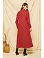 abordables Manteaux &amp; Trenchs Femme-Femme Trench-coat Automne hiver Quotidien Longue Manteau Standard Veste Manches Longues Couleur Pleine Rouge