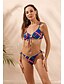 cheap Tankini-Women&#039;s Sexy Tankini Swimsuit Lace up Print Striped Swimwear Bathing Suits Blue / Padded Bras