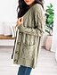 cheap Cardigans-Women&#039;s Fall Winter Coat V Neck Loose St. Patrick&#039;s Day Jacket Long Sleeve Solid Colored Green Blue White