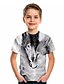baratos Camisetas Para Meninos-Infantil Para Meninos Camisa Camiseta Manga Curta Geométrica Estampado Cinzento Crianças Blusas Verão Básico Férias