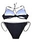 baratos Bikini-Mulheres Roupa de Banho Biquíni 2 partes roupa de banho Bloco de cor Cordões Flexão Azul Claro Preto Rosa Verde Claro Fúcsia Nadador Fatos de banho Casual novo / Com Bojo