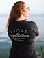 cheap T-Shirts-Women&#039;s T shirt Graphic Scenery Text Print Round Neck Tops 100% Cotton Basic Basic Top Black