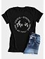 economico T-shirts-Per donna maglietta Pop art Testo Stampe astratte Con stampe Rotonda Essenziale Top 100% cotone Bianco Nero