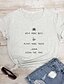 cheap T-Shirts-Women&#039;s T shirt Graphic Text Graphic Prints Print Round Neck Tops 100% Cotton Basic Basic Top White Black Purple