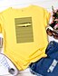 baratos T-shirts-Mulheres Camiseta Preto Branco Amarelo Estampas Abstratas Imprimir Manga Curta Diário Final de semana Básico Decote Redondo Padrão 100% Algodão S