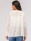 cheap Tops &amp; Blouses-Women&#039;s T shirt Solid Colored Long Sleeve Hollow Out Embroidery Lace V Neck Tops Beige