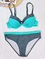 cheap Bikini-Women&#039;s Swimwear Bikini 2 Piece Swimsuit Push Up Slim Blue Swimwear Bathing Suits New / Padded Bras