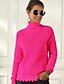 cheap Sweaters &amp; Cardigans-Women&#039;s Pullover Solid Colored Cotton Long Sleeve Sweater Cardigans Fall Turtleneck Blushing Pink Green